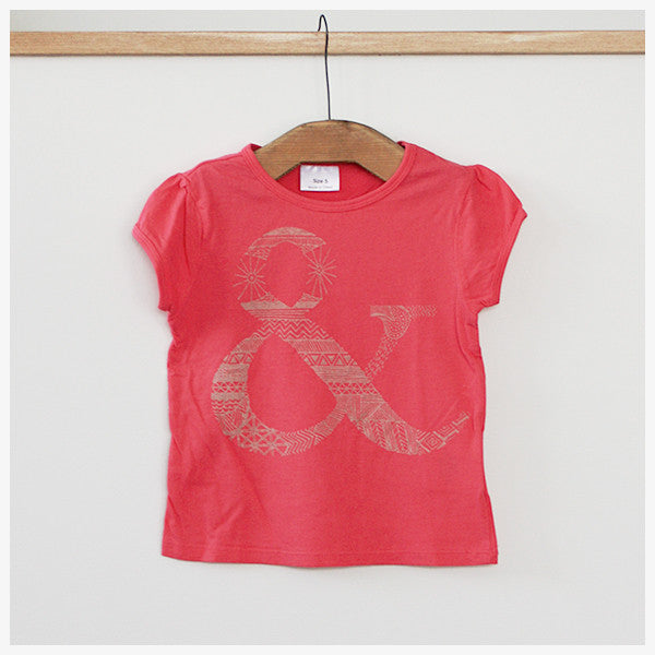 Owl ampersand Girls T-shirt Pink