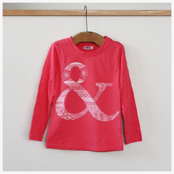 Owl ampersand Girls LS T-shirt Pink