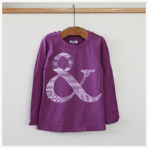 Owl ampersand Girls LS T-shirt Purple